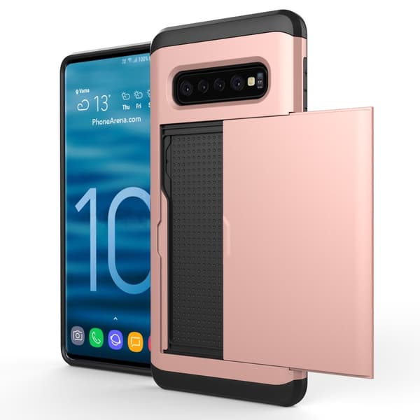 Skal Med Kortfack Samsung Galaxy S10 Roséguld