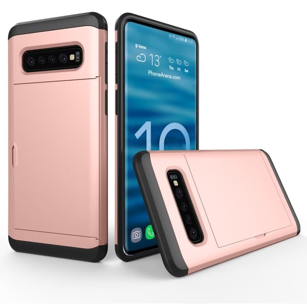 Skal Med Kortfack Samsung Galaxy S10 Roséguld