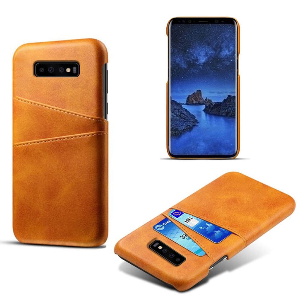 Läderskal Med Kortfack Samsung Galaxy S10 Cognac