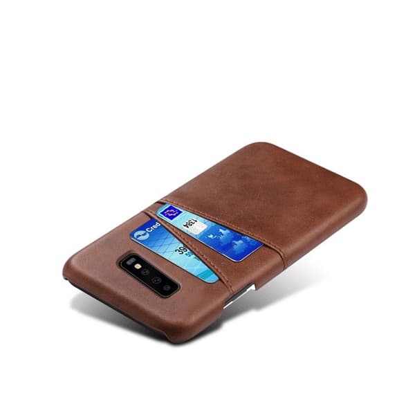 Läderskal Med Kortfack Samsung Galaxy S10 Brun