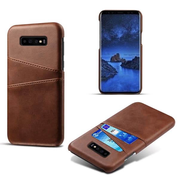 Läderskal Med Kortfack Samsung Galaxy S10 Brun