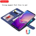 Miniatyrbild 5 av 6: Magnet Leather Wallet Samsung Galaxy S10 Blå