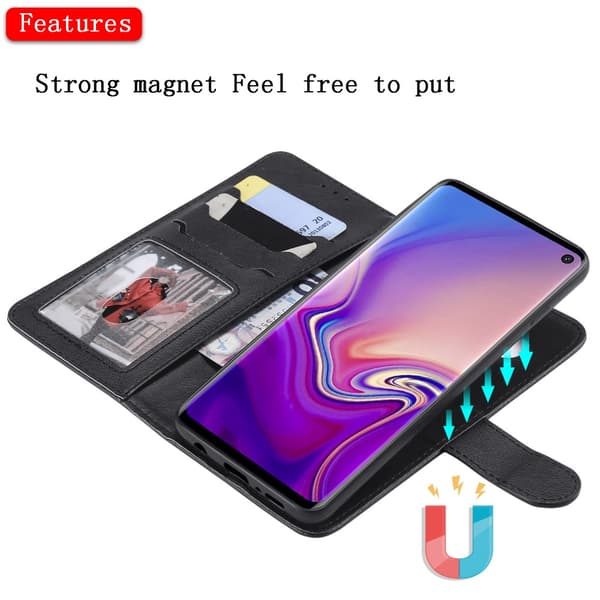 Magnet Leather Wallet Samsung Galaxy S10 Svart