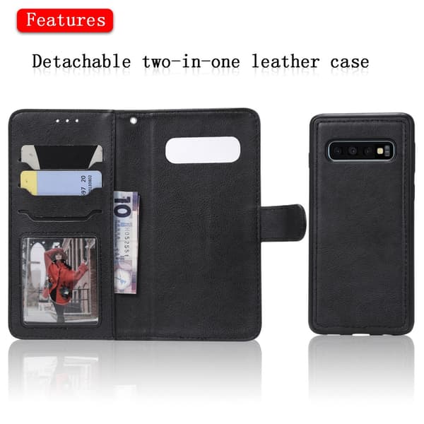 Magnet Leather Wallet Samsung Galaxy S10 Svart