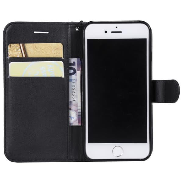 Magnet Leather Wallet iPhone 7/8/SE Svart