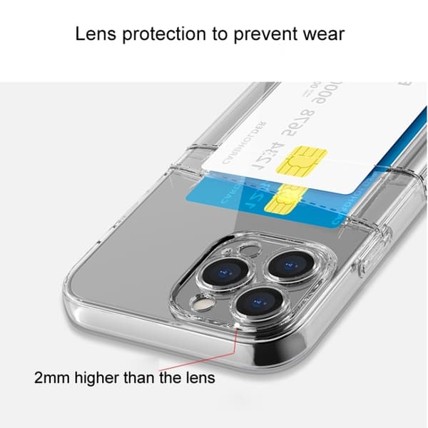 Skal Med Kortfack iPhone 14 Transparent