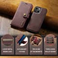 Miniatyrbild 10 av 10: DG.MING 2-in-1 Magnet Wallet iPhone 14 Red