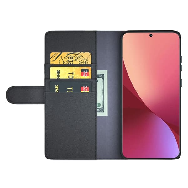 Äkta Läderfodral Xiaomi 12 Pro Svart