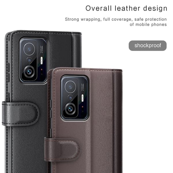 Äkta Läderfodral Xiaomi 11T/11T Pro Svart