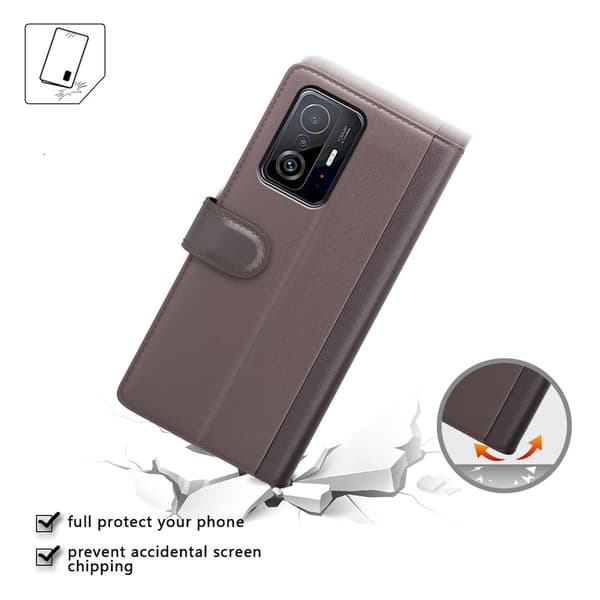 Äkta Läderfodral Xiaomi 11T/11T Pro Brun
