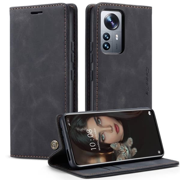 CaseMe Slim Plånboksfodral Xiaomi 12 Pro Svart