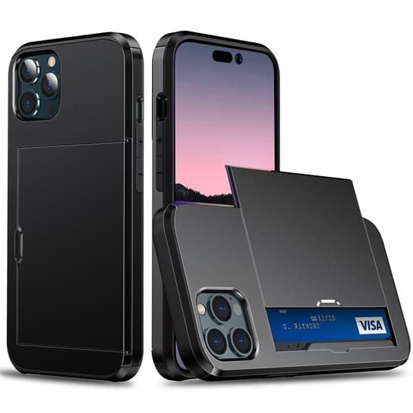 Skal Med Kortfack iPhone 14 Pro Max Svart