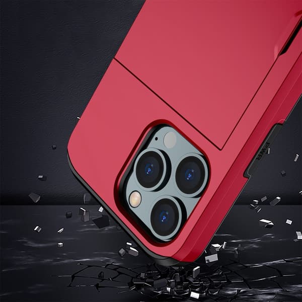 Skal Med Kortfack iPhone 14 Pro Max Röd