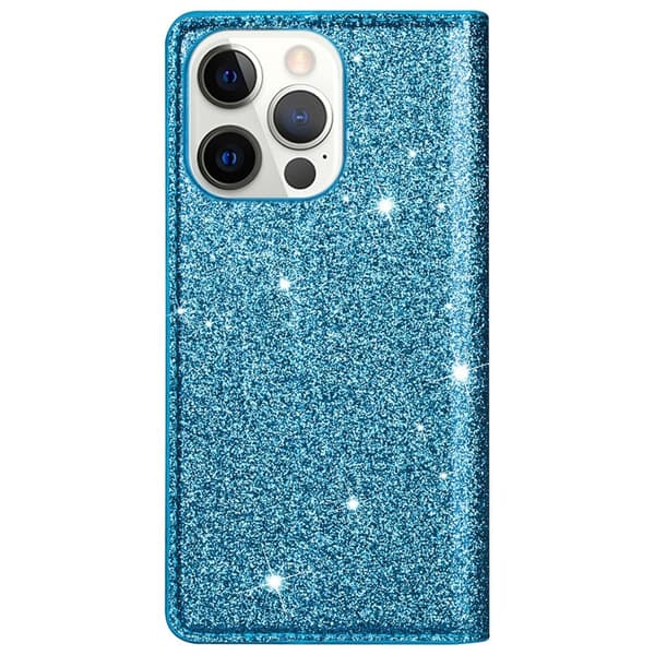 Glitter Plånboksfodral iPhone 14 Pro Max Blå