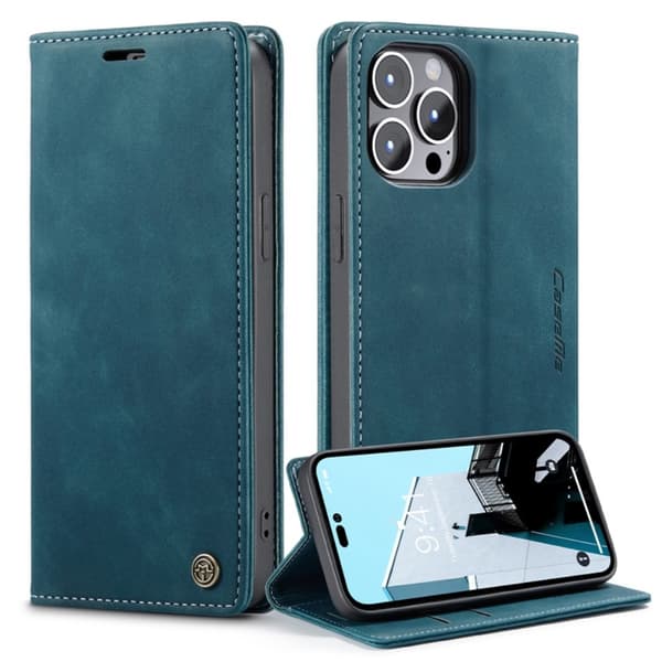 CaseMe Slim Plånboksfodral iPhone 14 Pro Max Blå