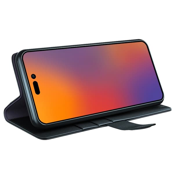 Äkta Läderfodral iPhone 14 Pro Svart