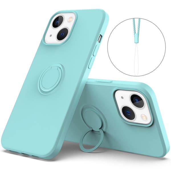 iPhone 14 Skal Med Ringhållare Himmelsblå