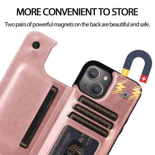iPhone 14 Pro Max Skal Plånbok Roséguld
