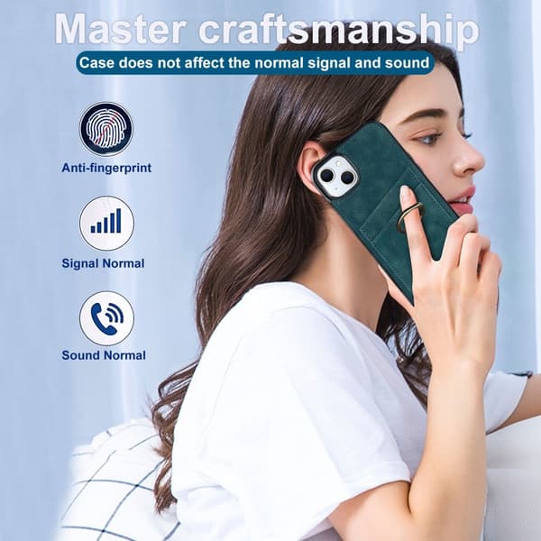 iPhone 14 Plus Kortfack Skal Ring Grön