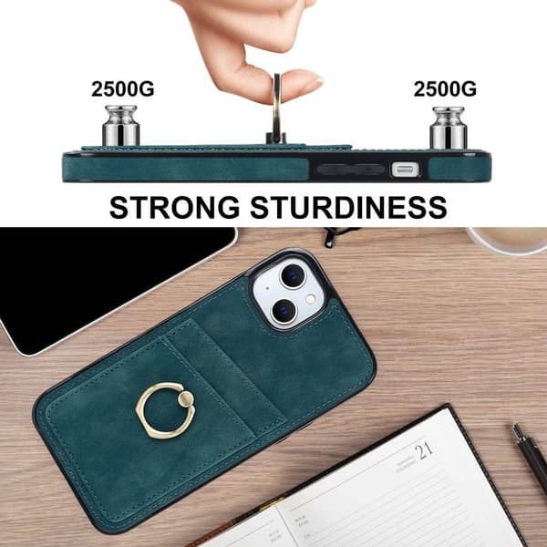 iPhone 14 Plus Kortfack Skal Ring Grön