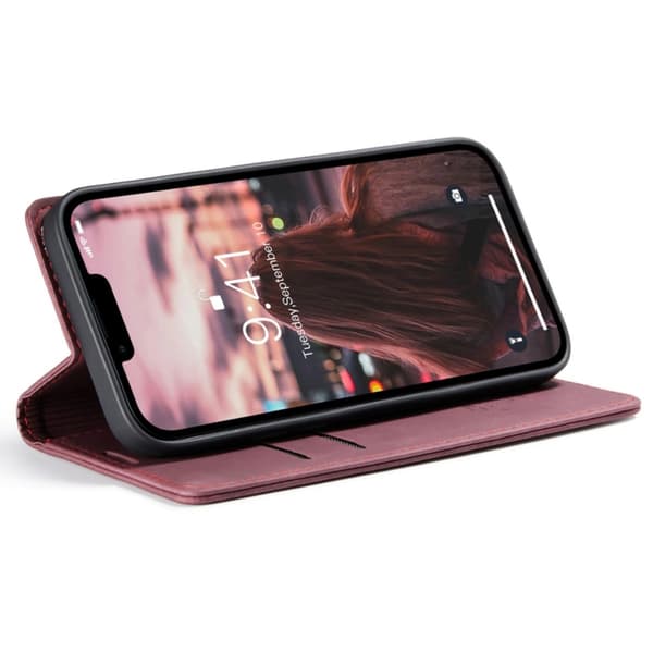 CaseMe Slim Plånboksfodral iPhone 14 Röd