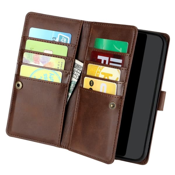 Plånboksfodral Multi-Slot iPhone 14 Brun