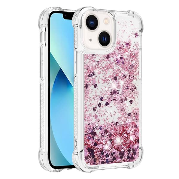 Glitter Bling TPU Case iPhone 14 Roséguld