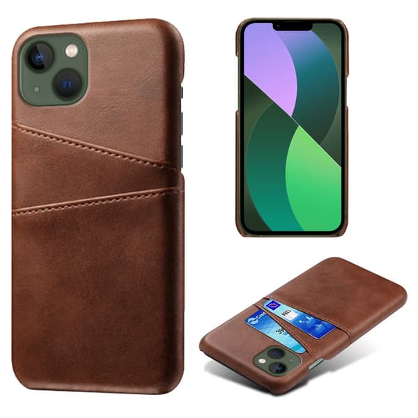 Läderskal Med Kortfack iPhone 14 Plus Brun