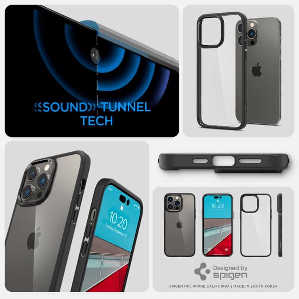 Spigen iPhone 14 Pro Case Ultra Hybrid Crystal Matte Black