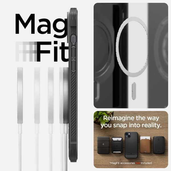 Spigen iPhone 14 Case Rugged Armor Mag Black