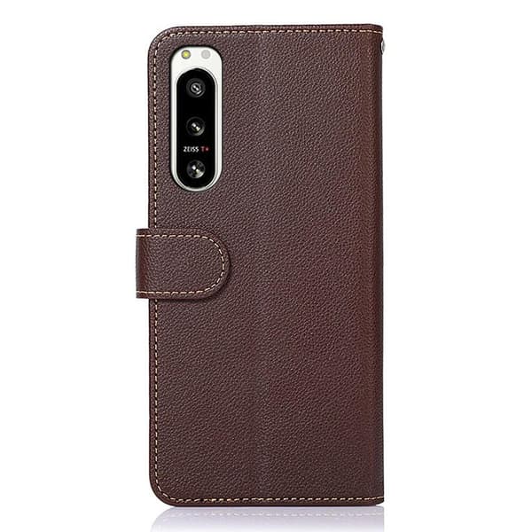 KHAZNEH Sony Xperia 5 IV Plånboksfodral Brun-Blå