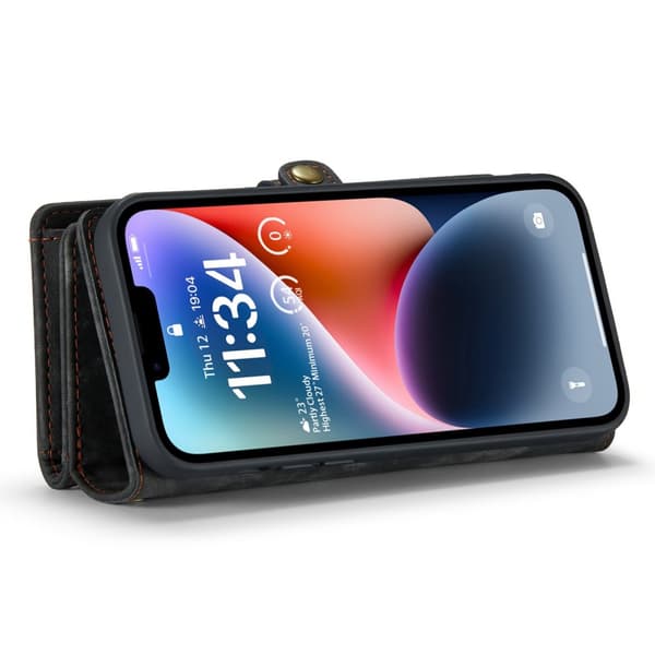 CaseMe Multi-Slot 2 i 1 Plånboksfodral iPhone 14 Svart