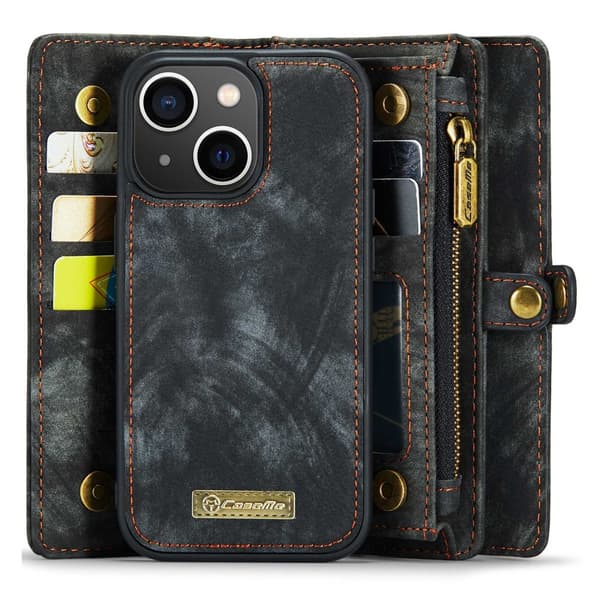 CaseMe Multi-Slot 2 i 1 Plånboksfodral iPhone 14 Svart