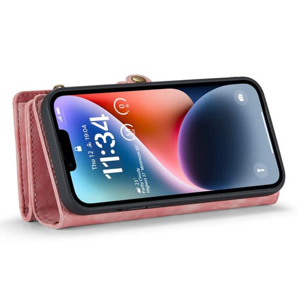 CaseMe Multi-Slot 2 i 1 Plånboksfodral iPhone 14 Rosa