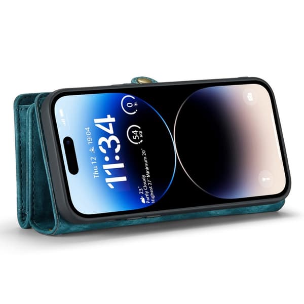 CaseMe Multi-Slot 2 i 1 Plånboksfodral iPhone 14 Pro Blå