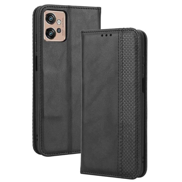 Lompakkoteline Käännettävä puhelinkotelo Motorola Moto G32 4G: lle - musta
