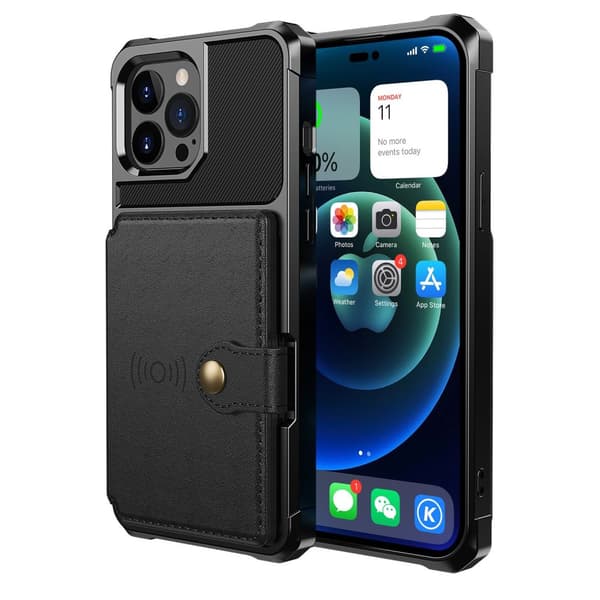 iPhone 14 Pro - Professionellt Floveme Skal med Korthållare