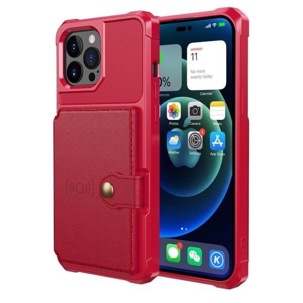 iPhone 14 Pro - Professionellt Floveme Skal med Korthållare