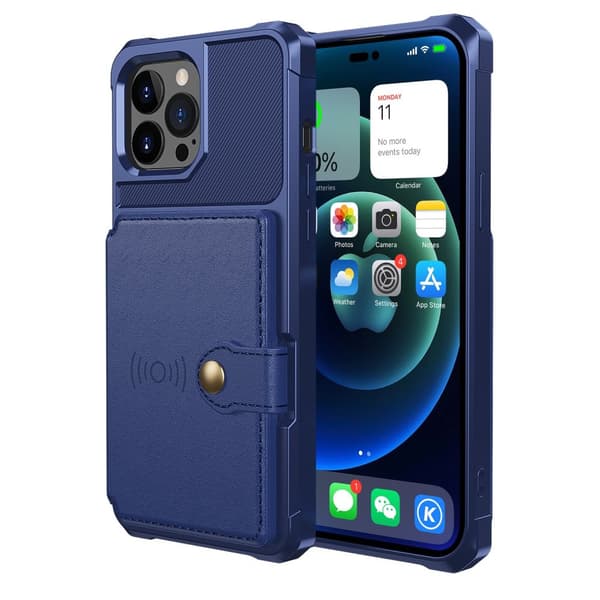 iPhone 14 Pro - Professionellt Floveme Skal med Korthållare