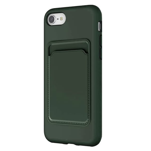 Praktiskt Skal med Kortfack - iPhone 7 Mörkgrön