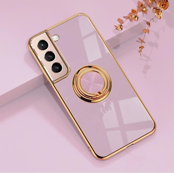 Luksuriøst stilfuldt etui Samsung S22 Plus -med ringstativfunktion Guld