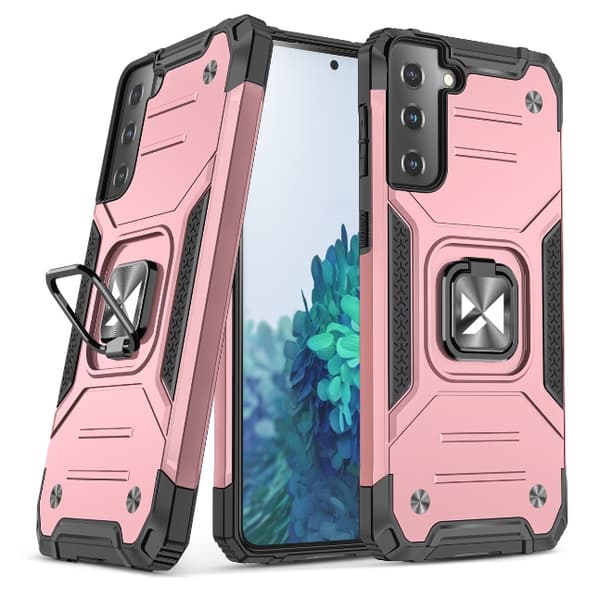 Samsung Galaxy S22 Skal Armour Rosa Med Ring