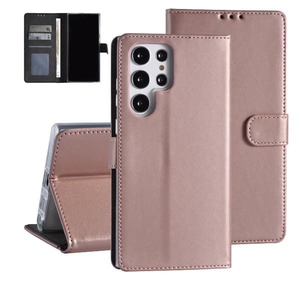 Fodral Samsung Galaxy S22 ULTRA Roséfärgad med Ställ