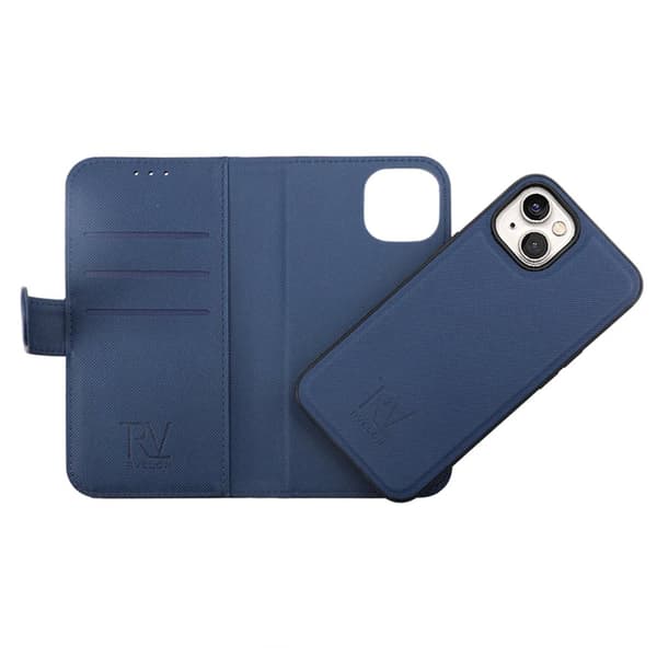iPhone 14 Plus Plånboksfodral Magnet Rvelon - Blå