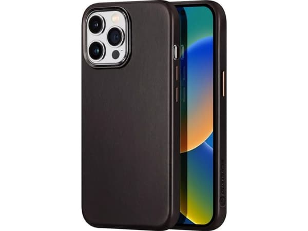 Dux Ducis Naples-deksel til iPhone 14 Pro Max skinndeksel (MagSafe-kompatibel) Mørkebrun