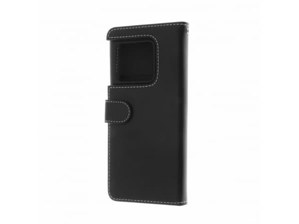 Insmat - Lommebok for mobiltelefon - ekte skinn, termoplast-polyuretan (TPU), kartong+papir+aluminiumsfolie, bomullssting - svart - for OnePlus 10 Pr