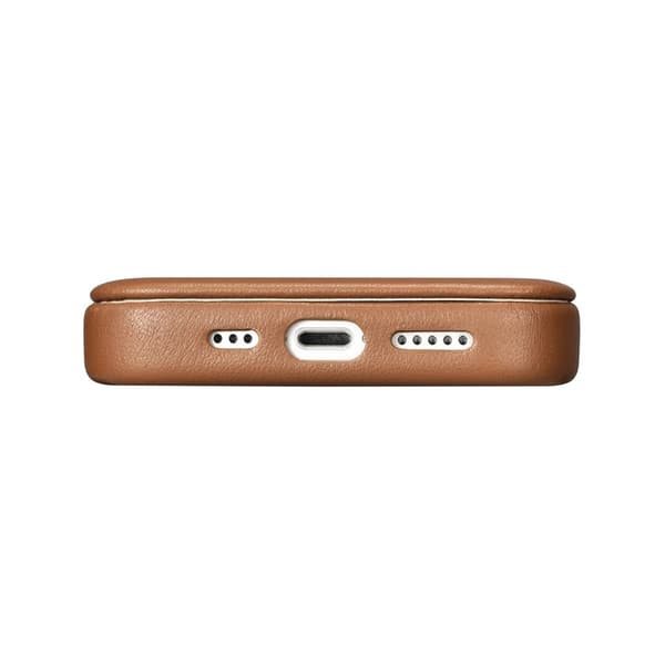 iCarer iPhone 14 Pro Plånboksfodral Magsafe CE Läder - Brun