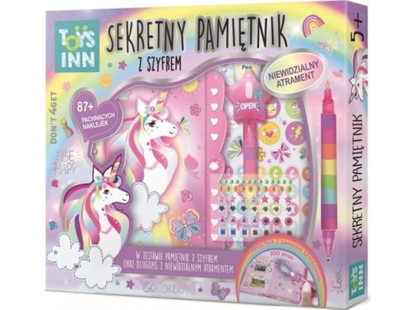 Hemmelig dagbok med kode og tilbehør Unicorn STN 7656