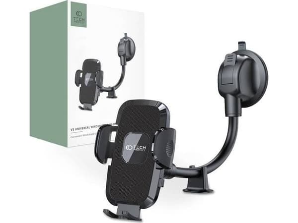 Tech-Protect TECH-PROTECT V3 UNIVERSAL LONG ARM WINDSHIELD & DASHBOARD CAR MOUNT BLACK