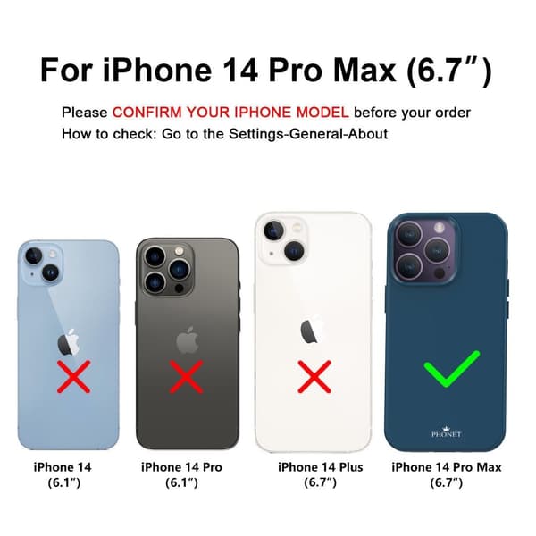 Phonet Mobilskal iPhone 14 Pro Max - Transparent - Matte Black